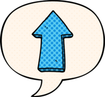 cartoon arrow with speech bubble in comic book style png