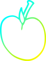 cold gradient line drawing of a cartoon apple png