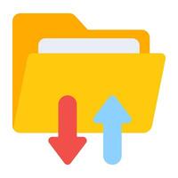 A flat design, icon of folder transfer vector