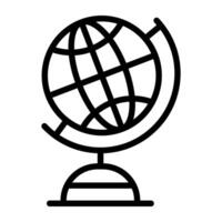 Icon of table globe, outline design vector