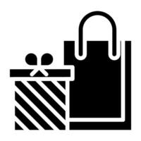 Gift box with tote, surprise shopping icon vector