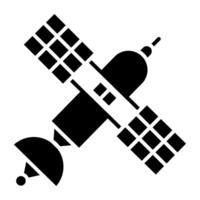 A glyph design, icon of rocket satellite vector