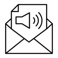 un plano diseño, icono de audio correo vector