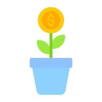 An icon design of dollar plant vector