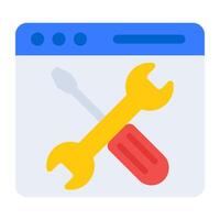 un plano diseño, icono de web reparar vector