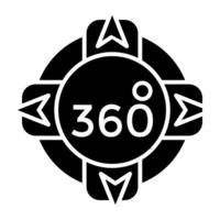 An editable design icon of 360 degree globe vector