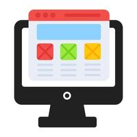 A flat design, icon of website wireframe vector