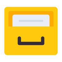 A flat design, icon of file drawer vector