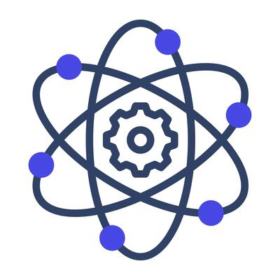 Trendy design of atom, editable vector