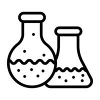 Lab flasks denoting concept of lab apparatus icon vector