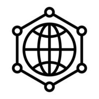 Linear design, icon of global network vector