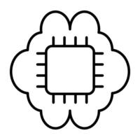 A premium design icon of brain processor vector