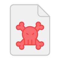 Danger on folded paper, icon of infected File vector