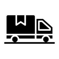 Logistic vehicle, cargo delivery icon vector