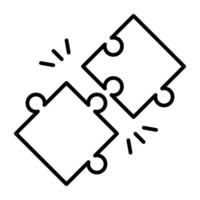 A linear design, icon of puzzle piece vector