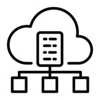 un contorno diseño, icono de nube documento red vector