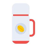 un plano diseño, icono de café termo vector