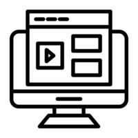 Video tutorial icon in modern style vector