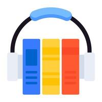 An icon design of audio learning, editable vector