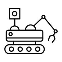 A glyph design, icon of moon robot vector