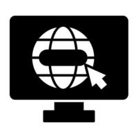 A flat design, icon of computer browser vector