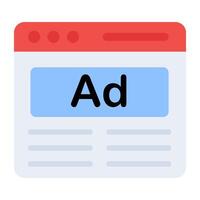 A flat design, icon of online ad vector