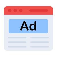 A flat design, icon of online ad vector