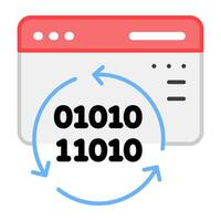 A flat design, icon of online binary code vector