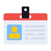 A flat design, icon of student card vector