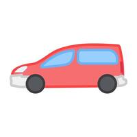 Sedan, flat design of private transport vector