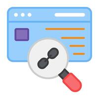 A flat design, icon of search linked vector