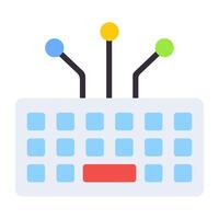 A flat design, icon of keyboard network vector