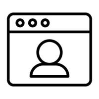 User on web page, icon of web account vector