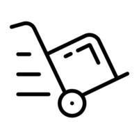 A linear design, icon of luggage cart vector