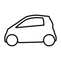 Minicar, linear design of private automobile vector