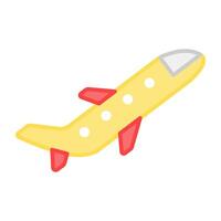 Its time to travel, flat design icon of aeroplane vector