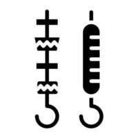 Icon of bbq skewers, solid design vector