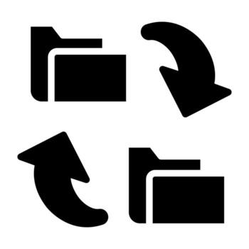 An icon design of arrows with document case, folder transfer vector