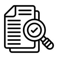 Icon of search document, outline design vector