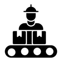 A glyph design, icon of conveyor manager vector