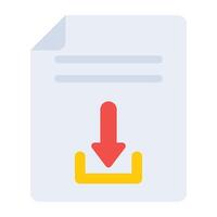 A flat design, icon of file download vector