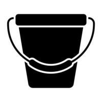 A plastic pail icon in solid design vector