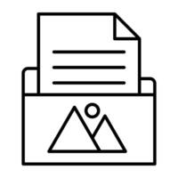 An editable design icon of gallery folder vector