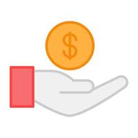A flat design, icon of money donation vector