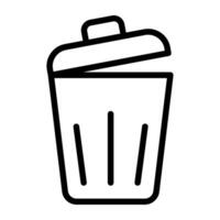 A linear design, icon of dustbin vector