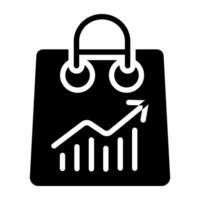 Modern style vector of data shopping bag icon