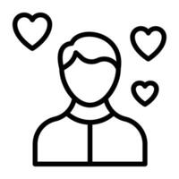 Avatar with hearts, concept of romantic person icon vector