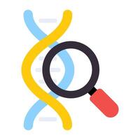 Double strand under magnifying glass, search dna vector