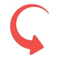 A modern style icon of curve clockwise arrow vector