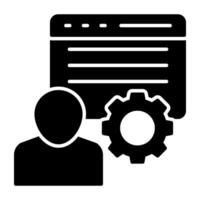 A flat design, icon of user setting vector